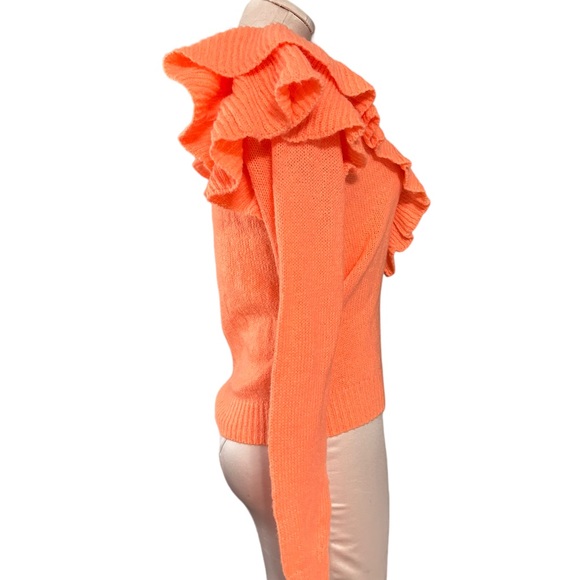 Lilly Pulitzer light orange sweater in XS. Ruffled collar and shoulders. - Picture 7 of 14